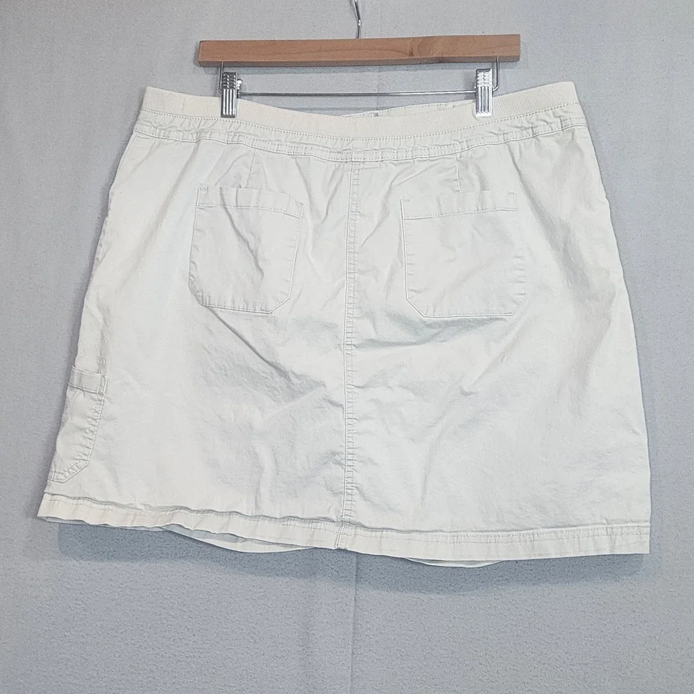 Karen Scott Skort Beige Cargo Utility Cotton Stretch Plus Size Women 16W